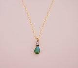 Gem and Turquoise Gold Necklace (18”)