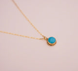 Turquoise Gold Necklace (18”)