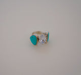 Gem and Turquoise Ring (Size 6.5)