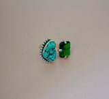 Adjustable Gem and Turquoise Ring (8.5)