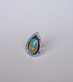 Royston Turquoise and Gem Ring (Size 7)