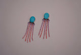 Kingman Turquoise and Crystal Earrings