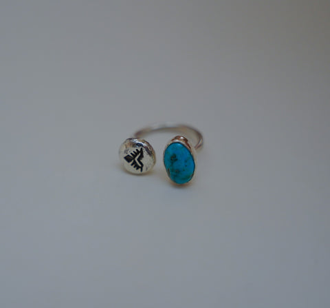 Adjustable Kingman Turquoise Ring (Size 5.5)