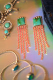 Kingman Turquoise and Crystal Earrings