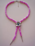 Turquoise and Handcrafted Flower Beaded Bolo