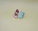 Crystal and Turquoise Ring (Size 8)