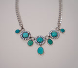 Kingman Turquoise and Gem Necklace (16-18”)