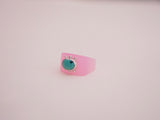 Turquoise and Pink Resin Ring (7)