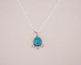 Gem and Turquoise Pendent (18”)