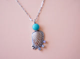 Seashell, Gem and Turquoise Pendent