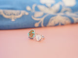 Adjustable Gem and Turquoise Ring (8.5)