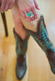 Turquoise Boot Ring (Size 8)