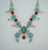 Kingman Turquoise and Gem Squash Blossom