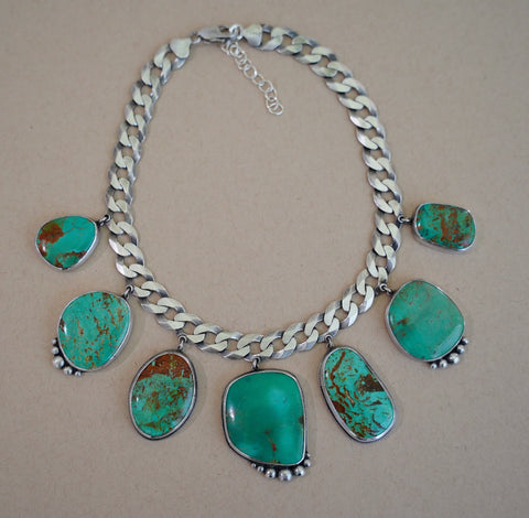 The BIG CHAIN Turquoise Necklace (15.5-17”)