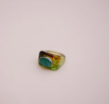 Turquoise and Green Resin Ring (7)