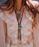 Beaded Turquoise Bolo