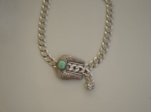 Sterling Vintage Buckle Necklace