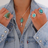 Kingman Turquoise and Gem Pendent