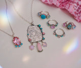 The Pink Gem Pendent (18”)