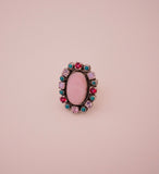 Pink Conch and Turquoise Ring (7.5)