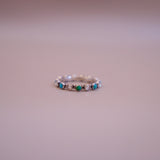 Kingman and Rose Cut Moissanite Eternity Band (Size 7)
