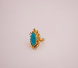 The Gem and Turquoise Gold Ring (Size 7)