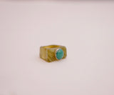 Turquoise and Green Resin Ring (7.5)