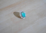 Kingman Turquoise and Gem Ring (Size 6.5)