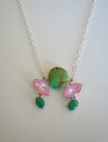 Turquoise and Crystal Naja Necklace (18”)