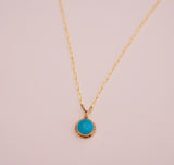 Turquoise Gold Necklace (18”)