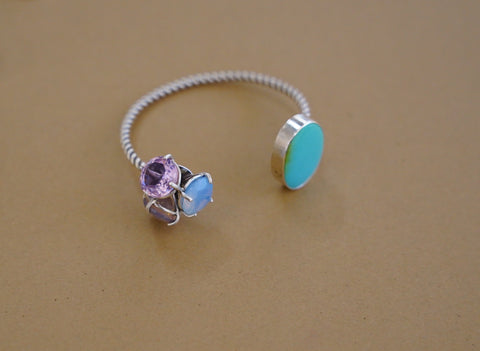 Royston Turquoise and Gemstone Cuff