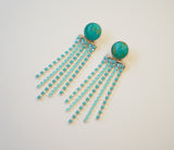 Kingman Turquoise and Crystal Earrings