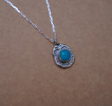Stamped Turquoise Pendent (18”)
