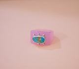 Turquoise and Pink Resin Ring (7)