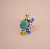 Gem and Turquoise Ring (Size 7)