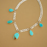 Turquoise Statement Chain Necklace