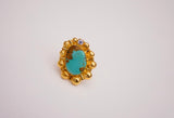 The Gem and Turquoise Gold Ring (Size 8)