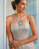 Turquoise and Crystal Statement Earrings