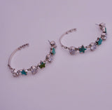 Turquoise Star and Gem Hoops