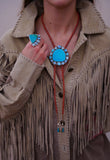 Kingman and Golden Hill Turquoise Cluster Bolo