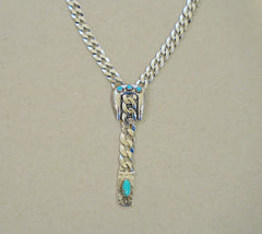 HK x MUD Turquoise and Sterling Buckle Necklace (17”)