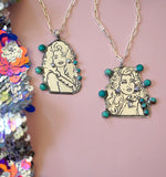 Hand-Carved Queen of Country Pendent