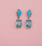 Turquoise and Gem Earrings