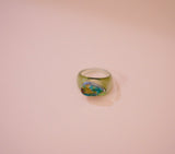 Turquoise and Green Resin Ring (8)