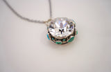 Turquoise and Crystal Necklace (18”)