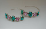 Crystal and Turquoise Hoops