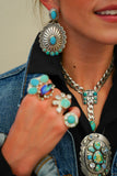 Kingman Turquoise Concho Earrings
