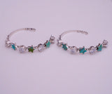 Turquoise Star and Gem Hoops