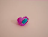 Turquoise and Pink Resin Ring (7.5)