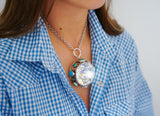 Turquoise and Crystal Necklace (18”)